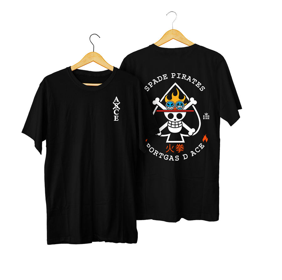 Polera Portgas D. Ace negro kingbink