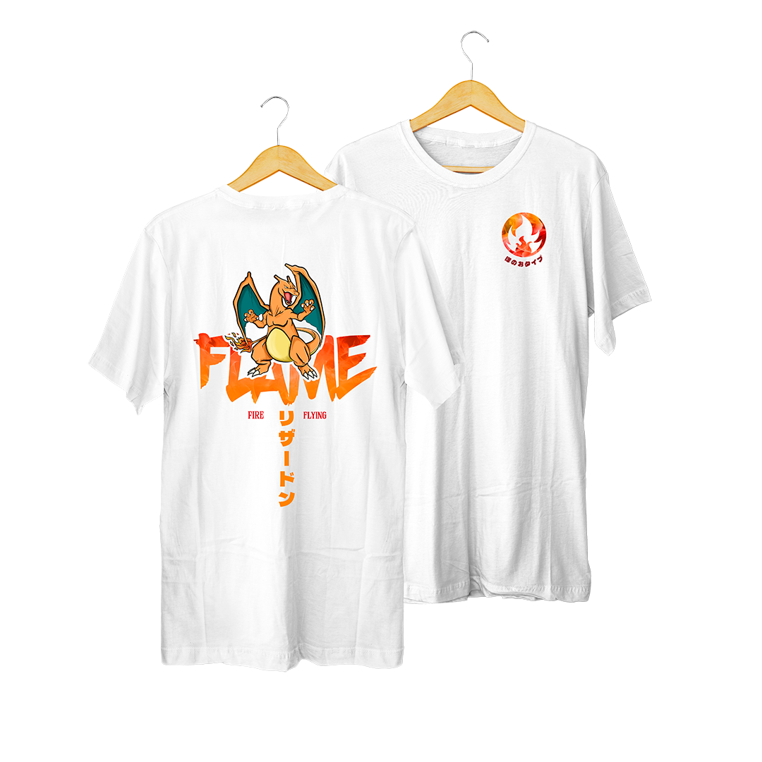 Polera charizard blanco kingbink