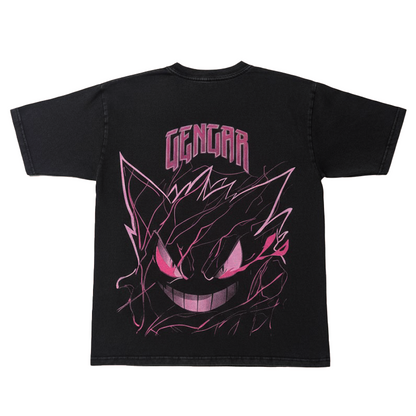 Polera Oversize acidwash Gengar negro kingbink