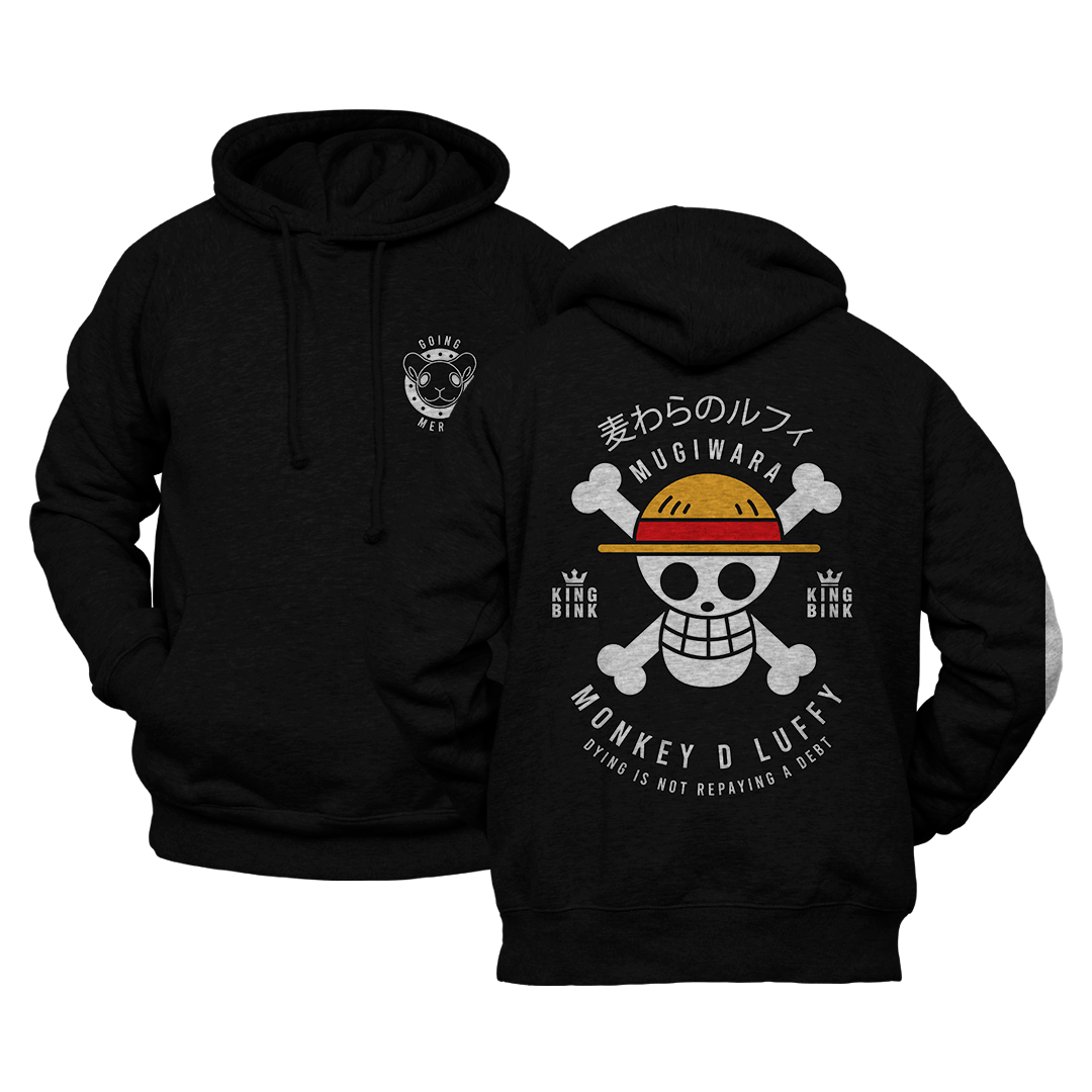 Hoodie Mugiwara Negro kingbink
